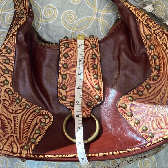 The Find Tooled Leather Hippie Boho Saddle Bag - Picture 12 of 15